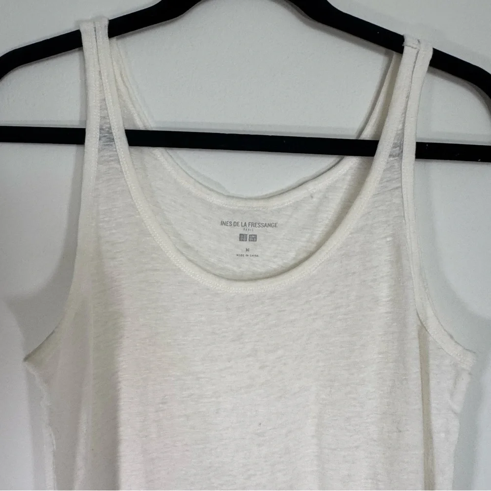 Uniqlo x Ines De La Fressange 100% Linen Sleeveless Tank Top Cover Up Size M